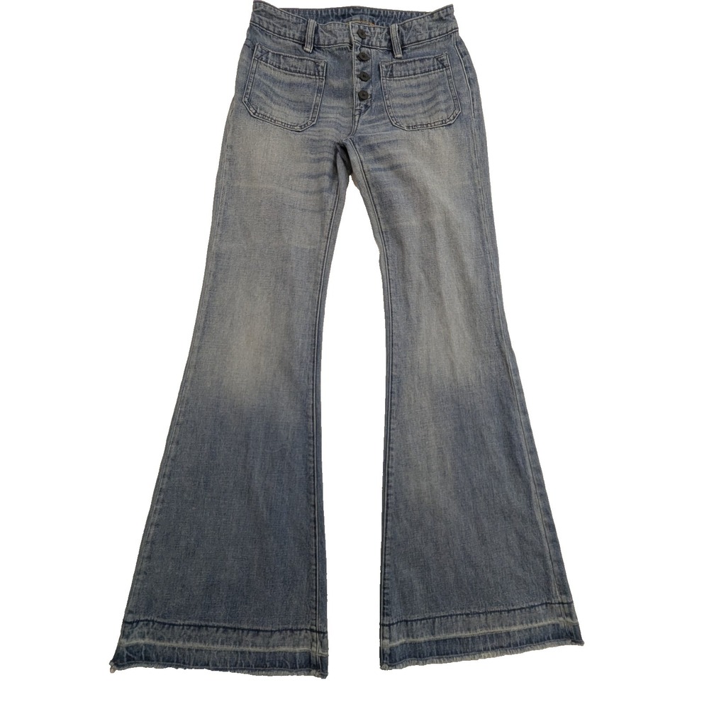 Ralph Lauren Denim & Supply Women's Blue Light Wash Flared Mid Rise Jeans